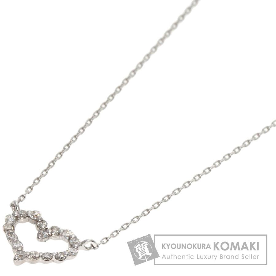 ジュエリー ダイヤモンド ハートモチーフ ネックレス K18ホワイト  