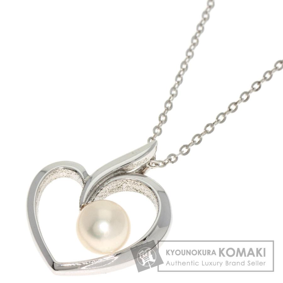 MIKIMOTO ミキモト ハートモチーフパール 真珠 ネックレス シルバー 