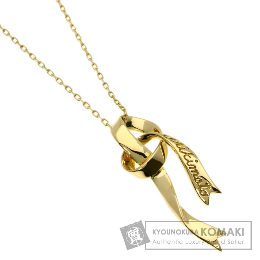 MIKIMOTO ミキモト リボンモチーフ ネックレス K18イエロー MIKIMOTO ミキモト リボンモチーフ ネックレス K18イエロー