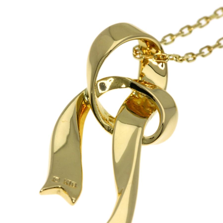 MIKIMOTO ミキモト リボンモチーフ ネックレス K18イエロー MIKIMOTO ミキモト リボンモチーフ ネックレス K18イエロー