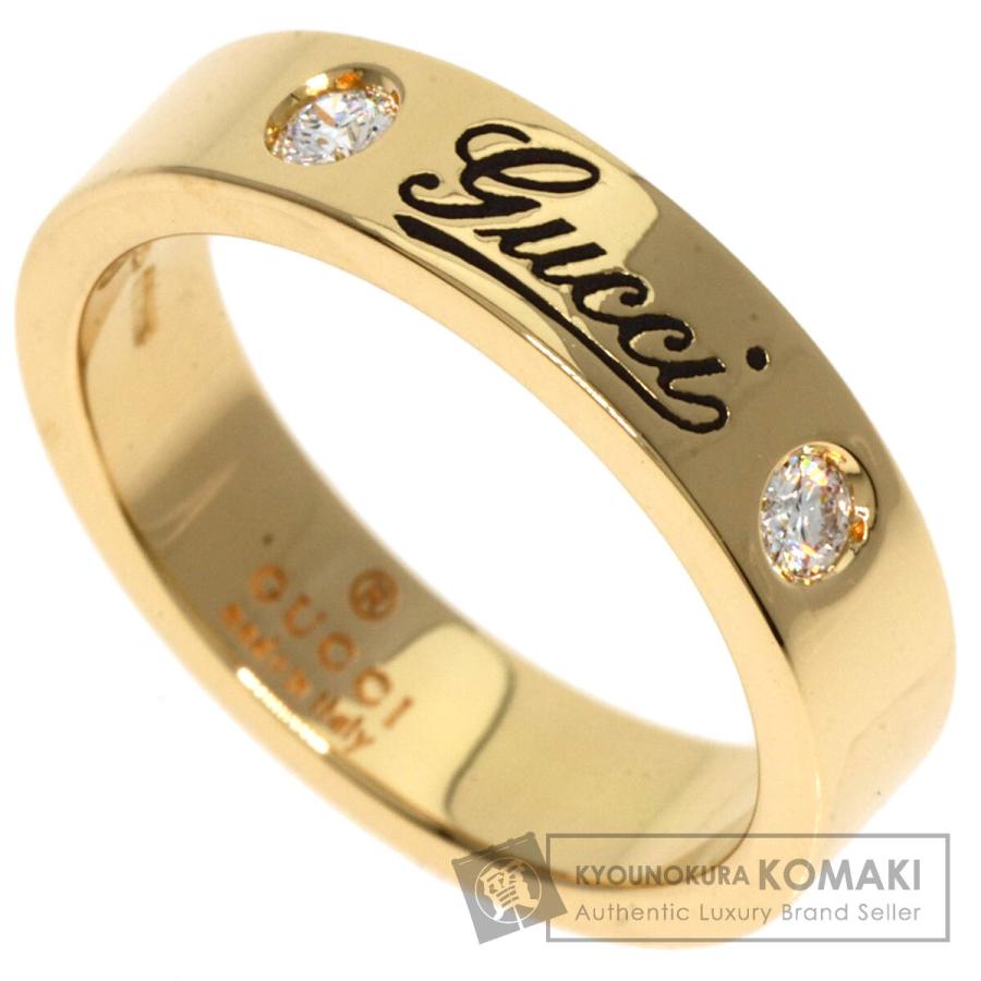 GUCCI グッチ アイコン プリント 2P ダイヤモンド #5 リング・指輪 K18  