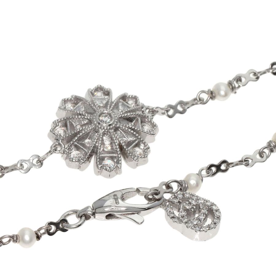 GUCCI グッチ フローラ ダイヤモンド パール ブレスレット K18 GUCCI グッチ フローラ ダイヤモンド パール ブレスレット K18