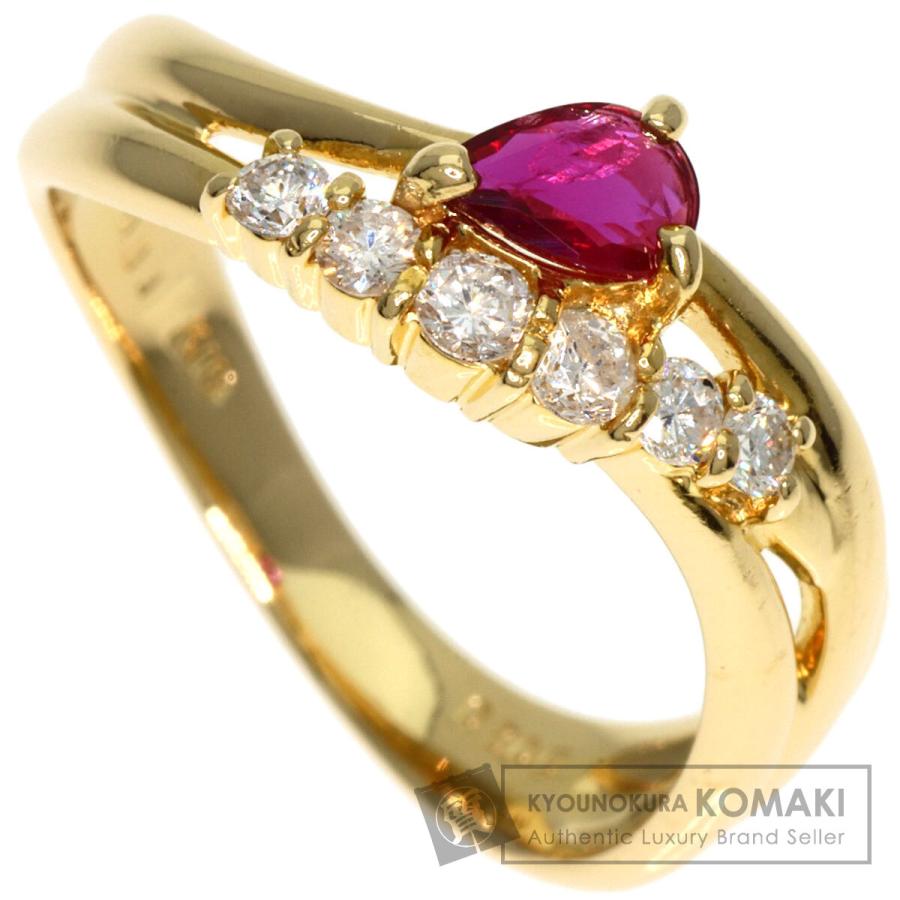 ジュエリー ルビー ダイヤモンド リング・指輪 K18イエローゴールド  