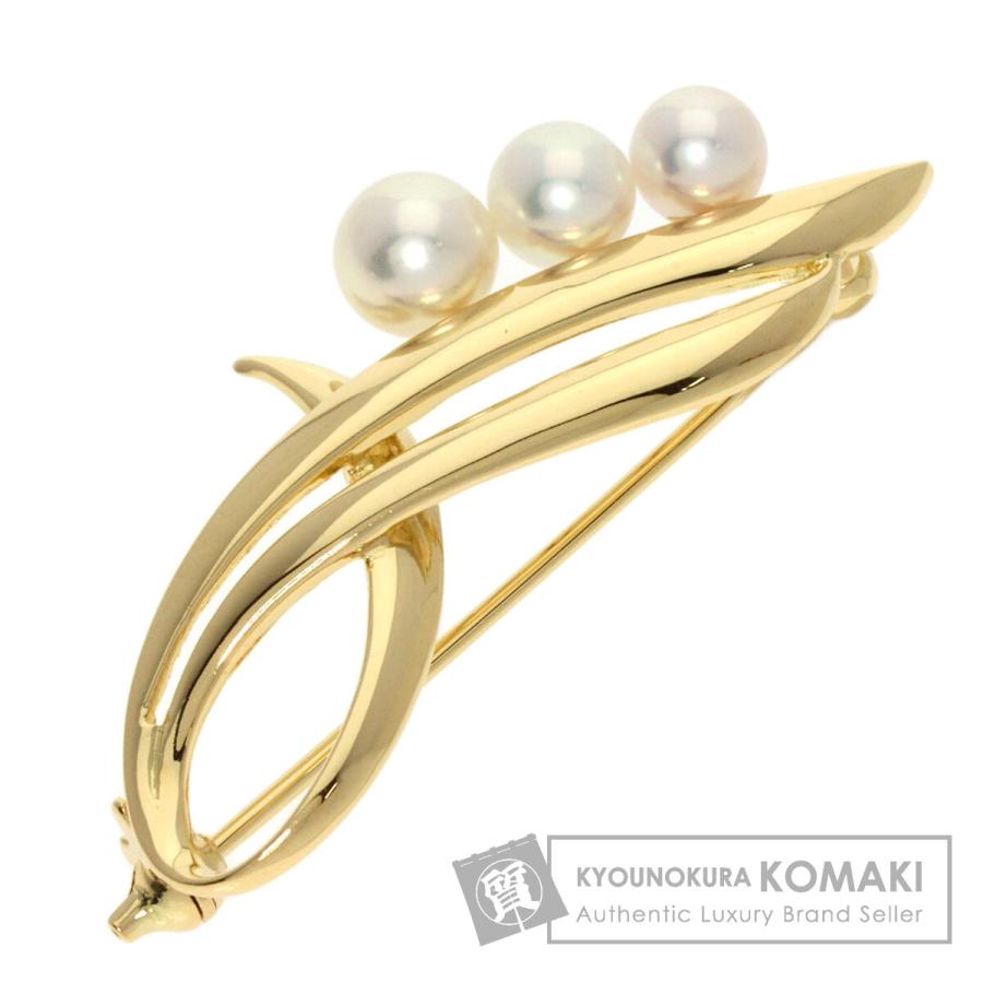 MIKIMOTO ミキモト パール 真珠 ブローチ K18イエローゴールド MIKIMOTO ミキモト パール 真珠 ブローチ K18イエローゴールド