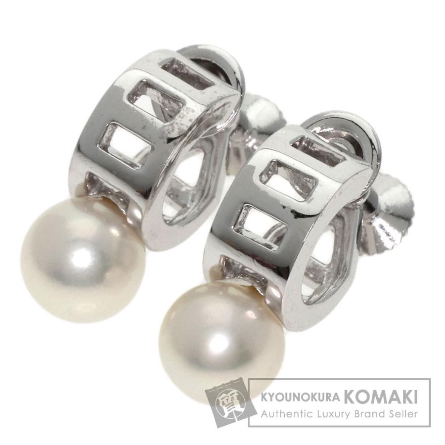 MIKIMOTO ミキモト パール 真珠 7.3mm イヤリング K18ホワイトゴールド 