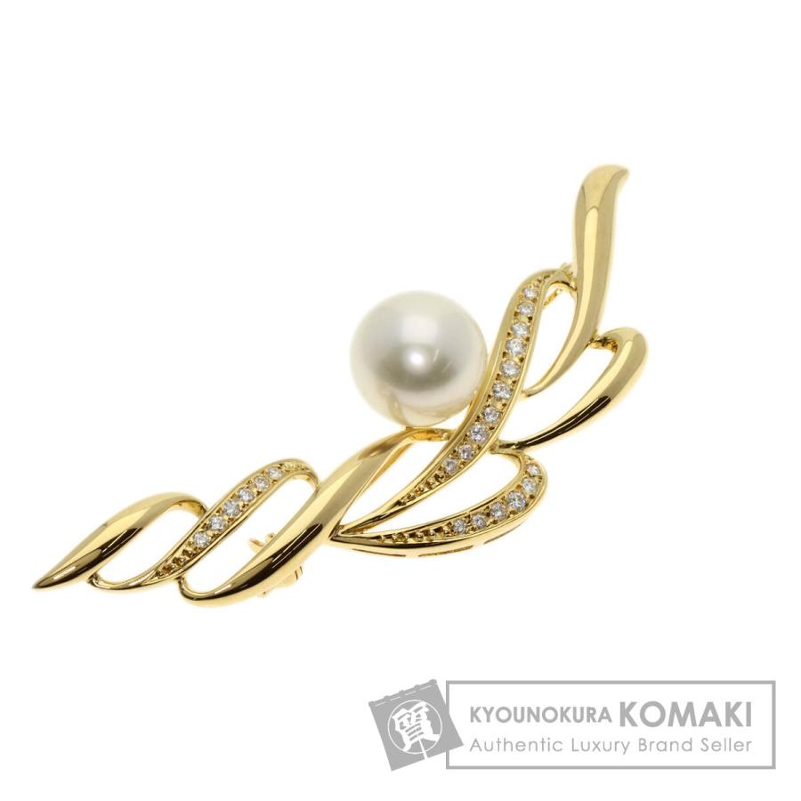 MIKIMOTO（ミキモト） パール 真珠 ダイヤモンド ブローチ K18イエロー 