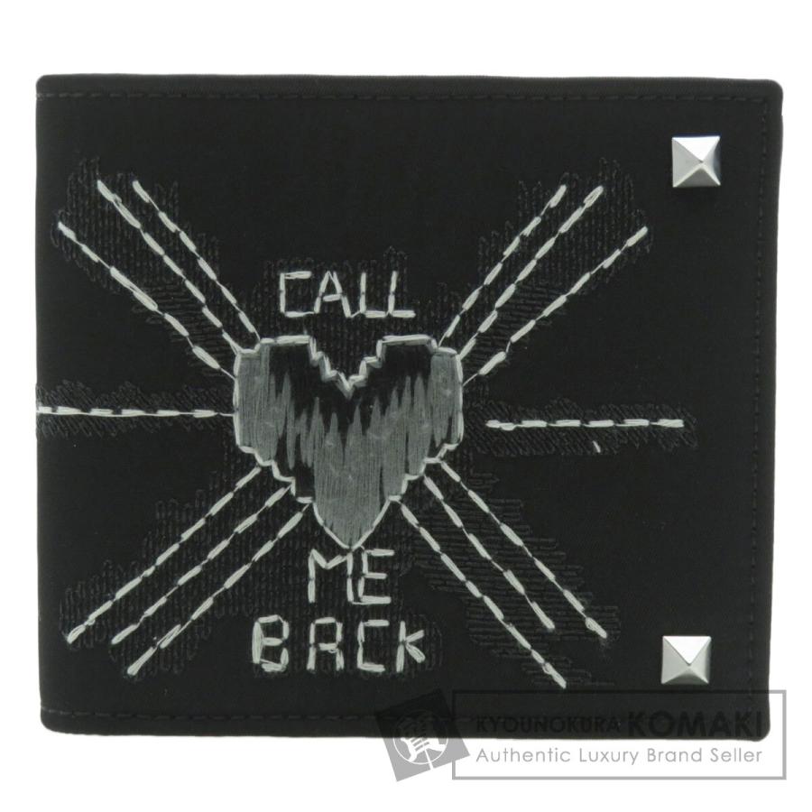 ヴァレンチノガラバーニ VALENTINO GARAVANI  刺繍モチーフ  二つ折り財布（小銭入れなし） 中古 VALENTINO GARAVANI ヴァレンチノガラバーニ 刺繍モチーフ 二つ折り