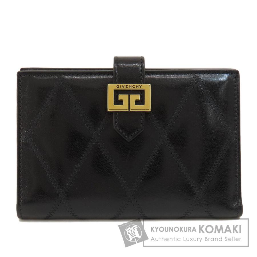 ジバンシー GIVENCHY  ロゴ  二つ折り財布（小銭入れあり） レザー レディース  中古 GIVENCHY ジバンシー ロゴ 二つ折り財布（小銭入れあり） レザー
