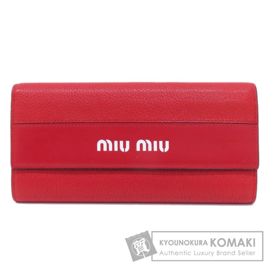miu MIUMIU ミュウミュウ ロゴ 長財布(小銭入れあり) レザー miu MIUMIU ミュウミュウ ロゴ 長財布(小銭入れあり) レザー