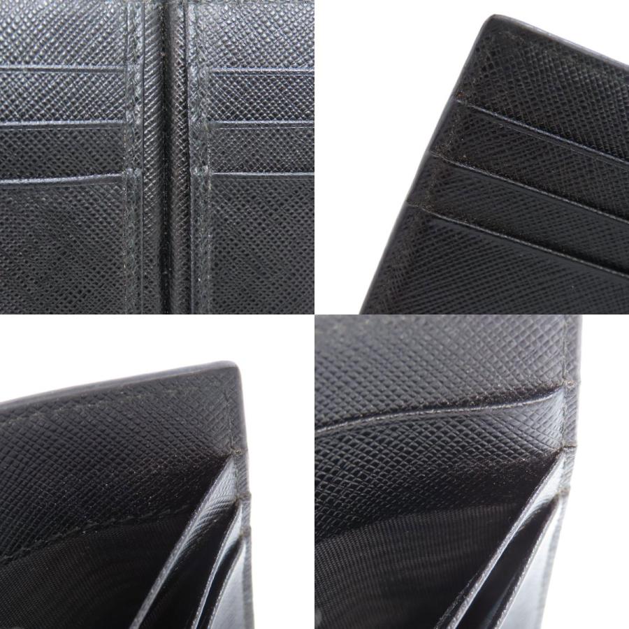 未使用級✨PRADA 二つ折り マネークリップ サフィアーノレザー 黒 PRADA プラダ マネークリップ 二つ折り財布（小銭入れなし