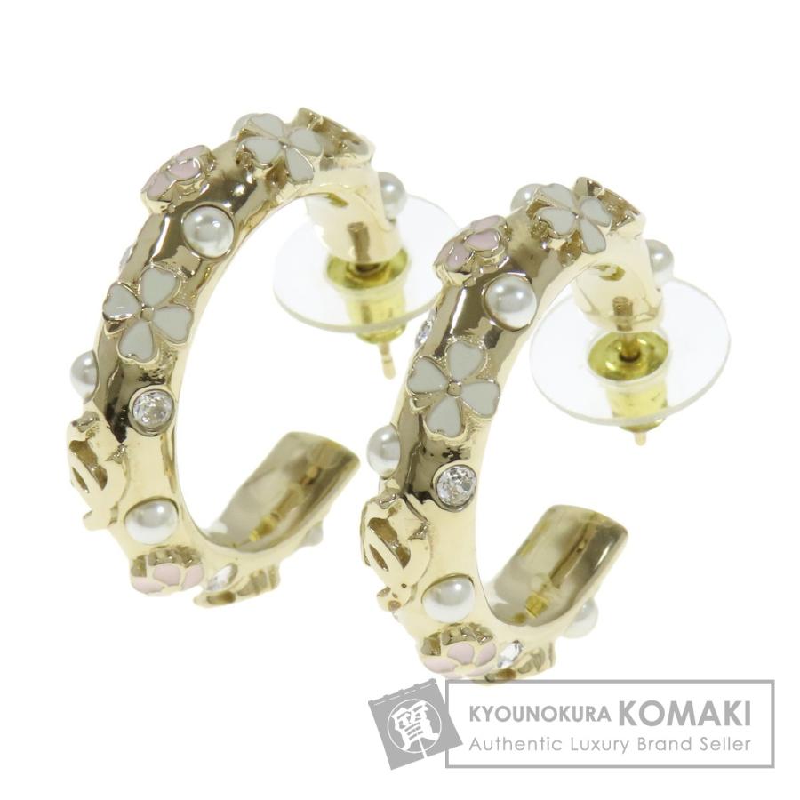 CHANEL（シャネル） フープピアス フラワーモチーフ ピアス 金属製 