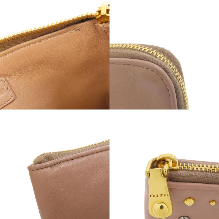 miu MIUMIU ミュウミュウ スタッズ アクセサリーポーチ レザー miu MIUMIU ミュウミュウ スタッズ アクセサリーポーチ レザー