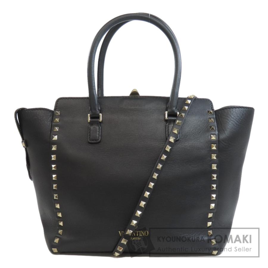 VALENTINO ヴァレンティノ スタッズ 2WAY ハンドバッグ レザー 