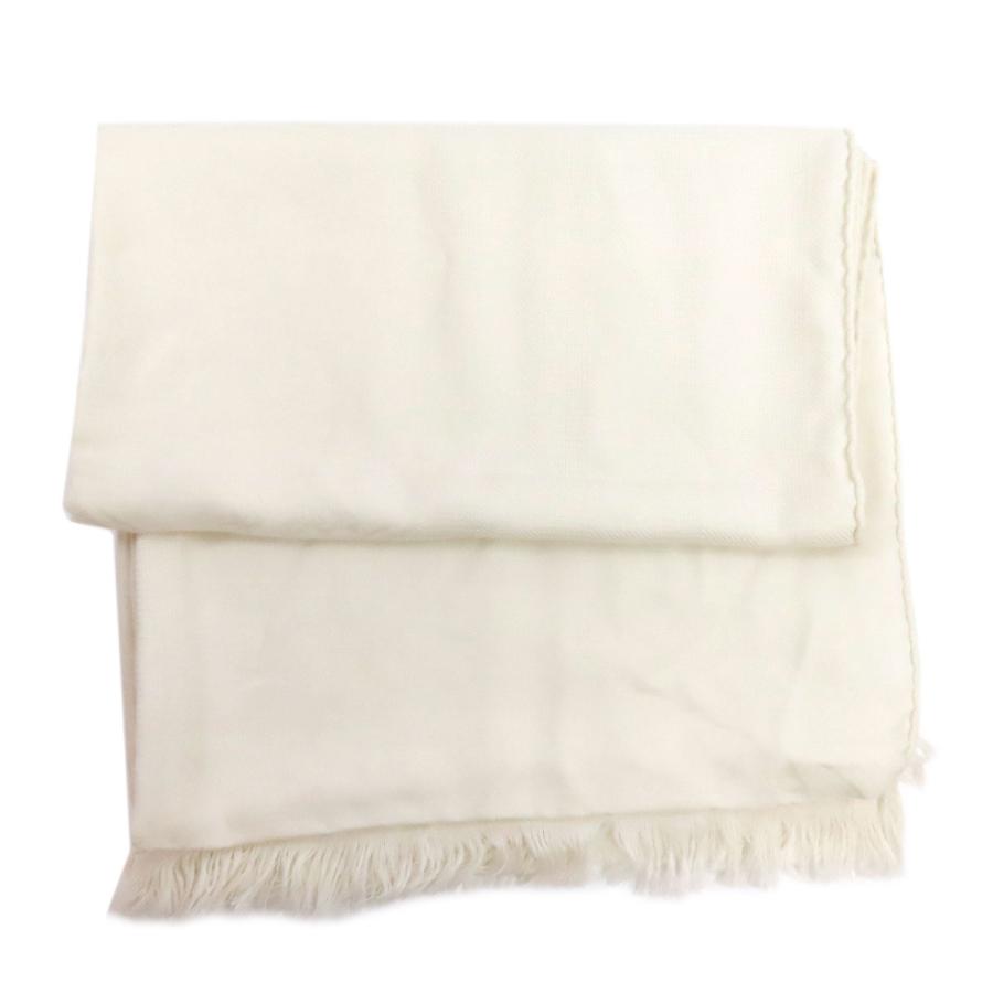 エルメス ニュー・リブリス 大判ストール イヴォワールホワイト【中古】 エルメス ニュー・リブリス 大判ストール イヴォワールホワイト