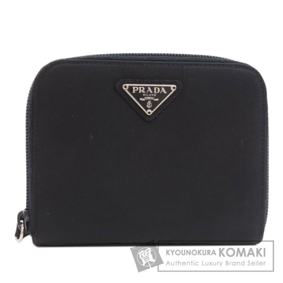 美品✨ プラダ 二つ折り財布 ラウンドジップ 三角ロゴプレート