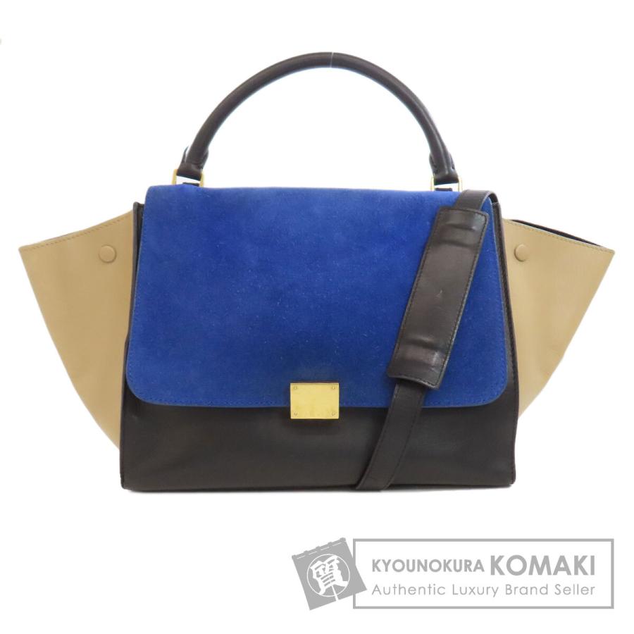 セリーヌ CELINE  トラペーズ 2WAY  ハンドバッグ カーフ レディース  中古 CELINE（セリーヌ） トラペーズ 2WAY ハンドバッグ カーフ レディース