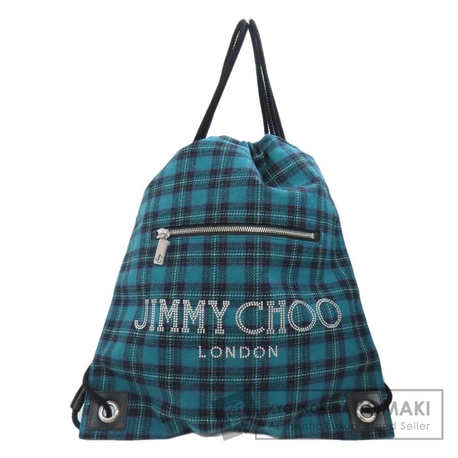 Jimmy Choo ジミーチュウ ナップサック チェック柄 ロゴスタッズ Jimmy Choo ジミーチュウ ナップサック チェック柄 ロゴスタッズ