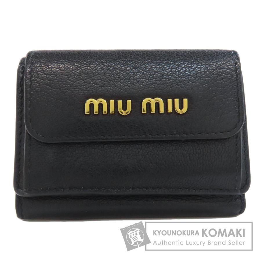 miu MIUMIU ミュウミュウ ロゴ 三つ折り財布 二つ折り財布(小銭 miu MIUMIU ミュウミュウ ロゴ 三つ折り財布 二つ折り財布(小銭