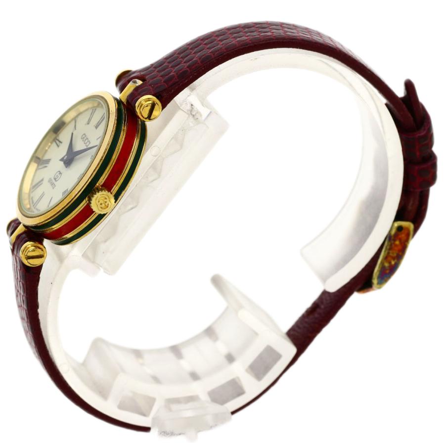 GUCCI グッチ シェリーライン 腕時計 GP 革 レディース 中古 GUCCI グッチ シェリーライン 腕時計 GP 革 レディース 中古