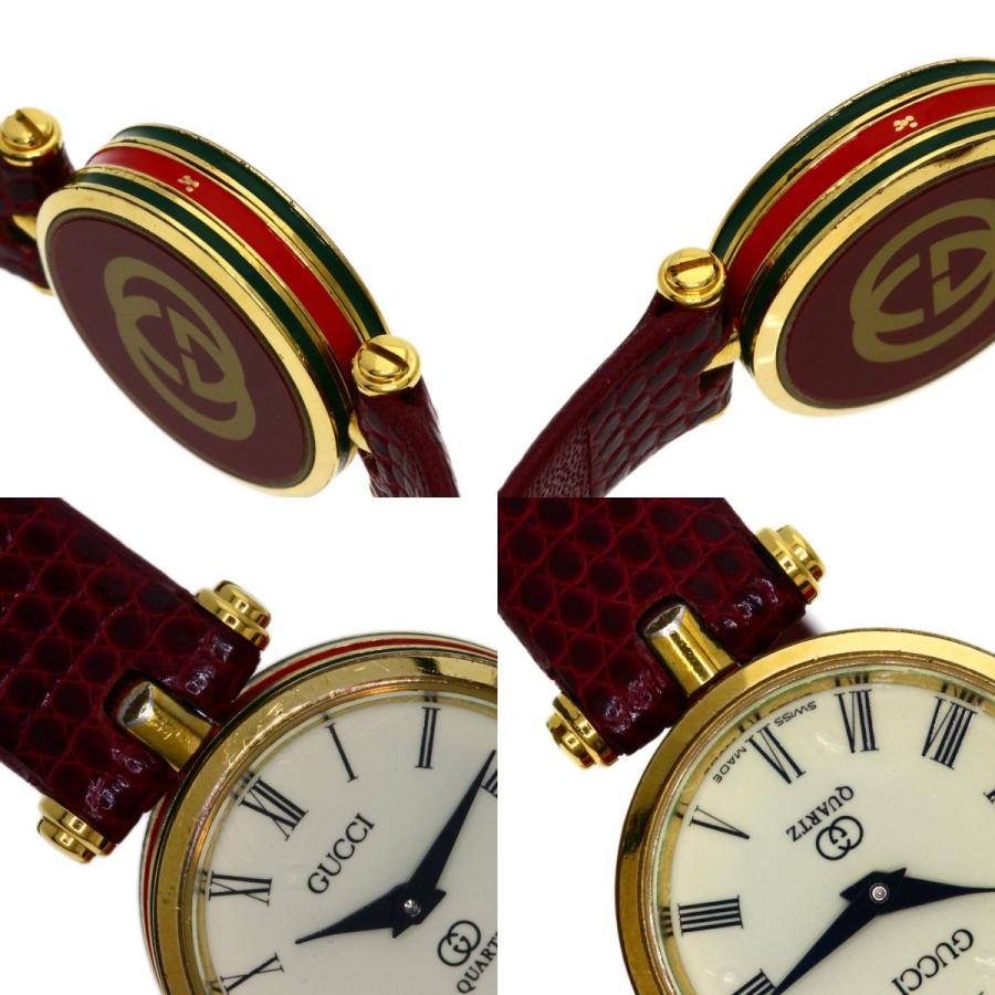 GUCCI グッチ シェリーライン ラウンド ユニセックス クォーツ 腕時計 GUCCI グッチ シェリーライン 腕時計 GP 革 レディース 中古