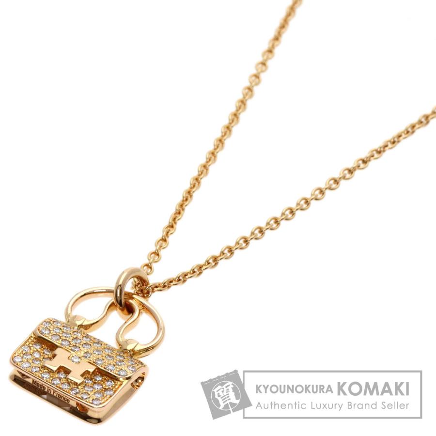 HERMES エルメス アミュレット コンスタンス ネックレス K18ピンク 