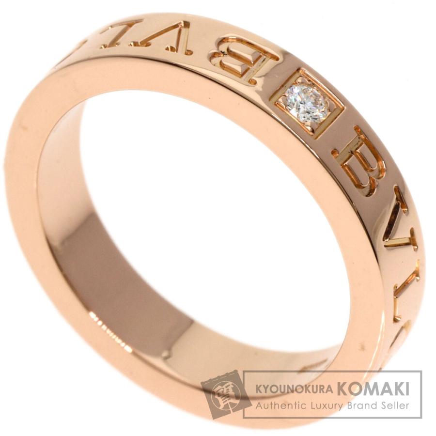 BVLGARI ブルガリ ダブルロゴ 1P ダイヤモンド リング・指輪 K18ピンク  