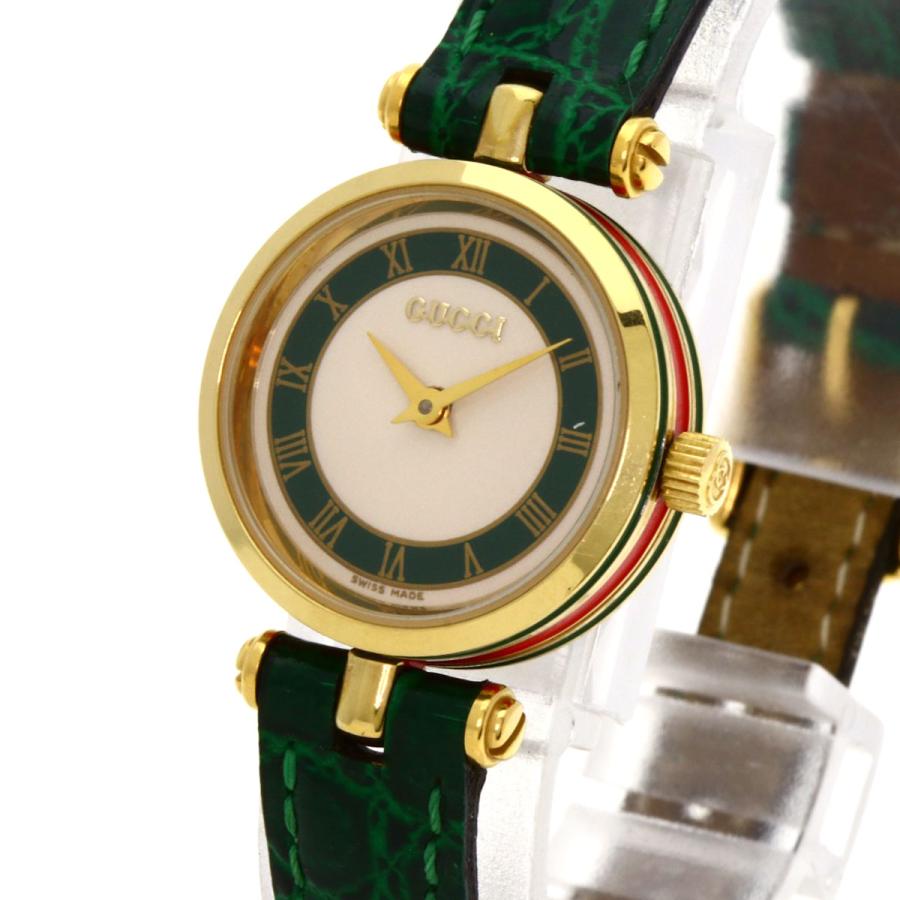 GUCCI グッチ シェリーライン 腕時計 GP 革 レディース 中古