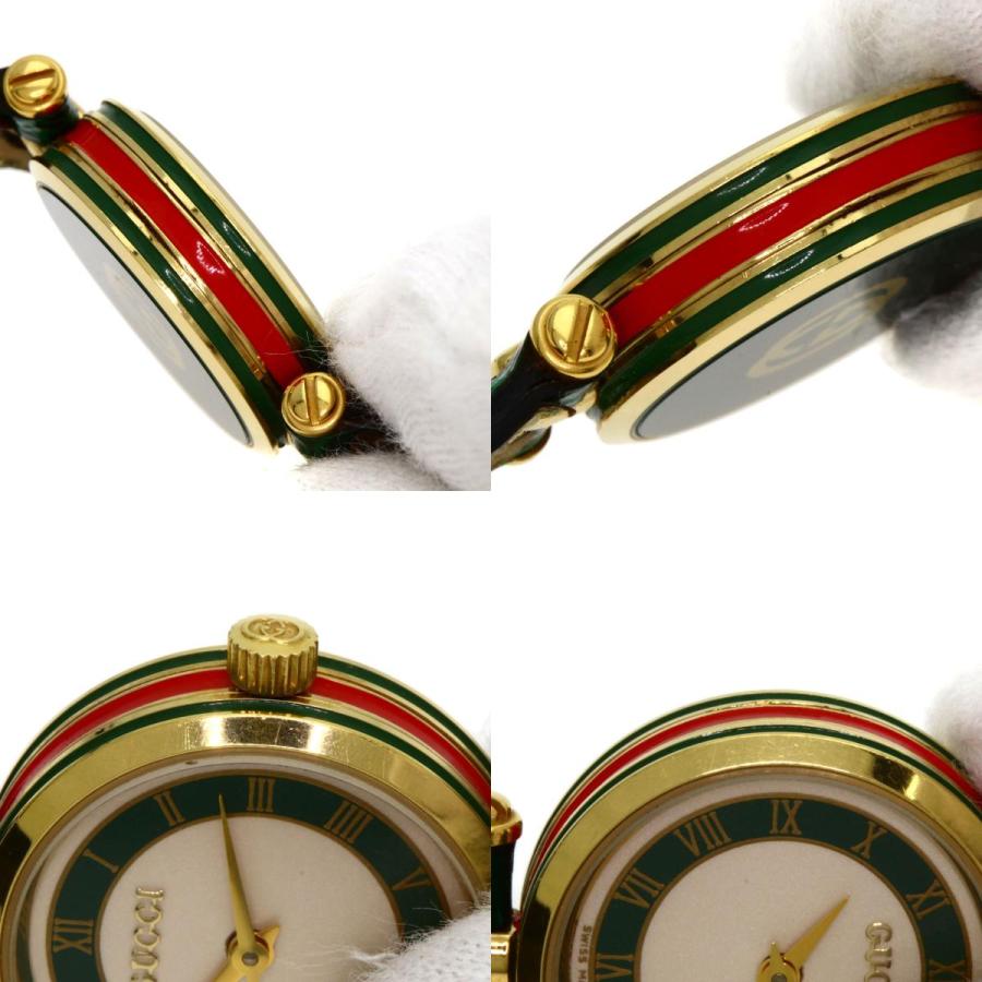 GUCCI グッチ シェリーライン 腕時計 GP 革 レディース 中古