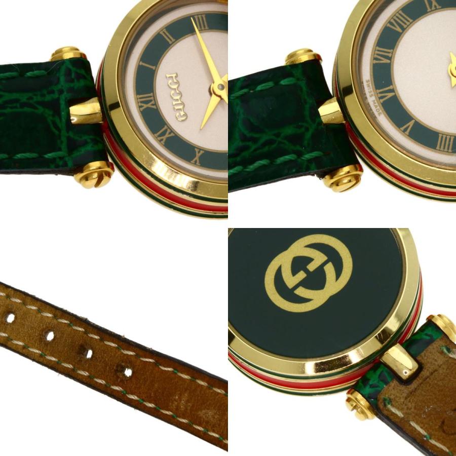 GUCCI グッチ シェリーライン 腕時計 GP 革 レディース 中古