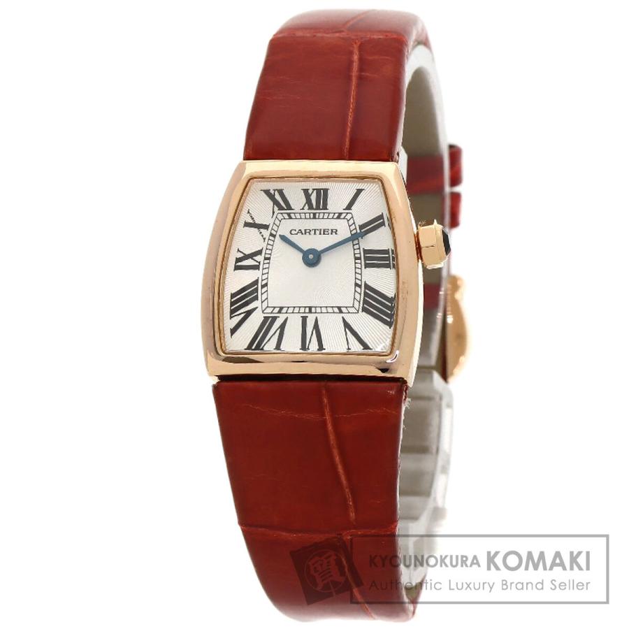 Cartier クォーツ時計 バーガンディ レザー Cartier（カルティエ） W6400356 ラドーニャ SM 腕時計 K18ピンク