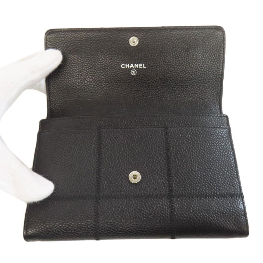 CHANEL シャネル チョコバー シルバー金具 二つ折り財布(小銭 CHANEL シャネル チョコバー シルバー金具 二つ折り財布(小銭