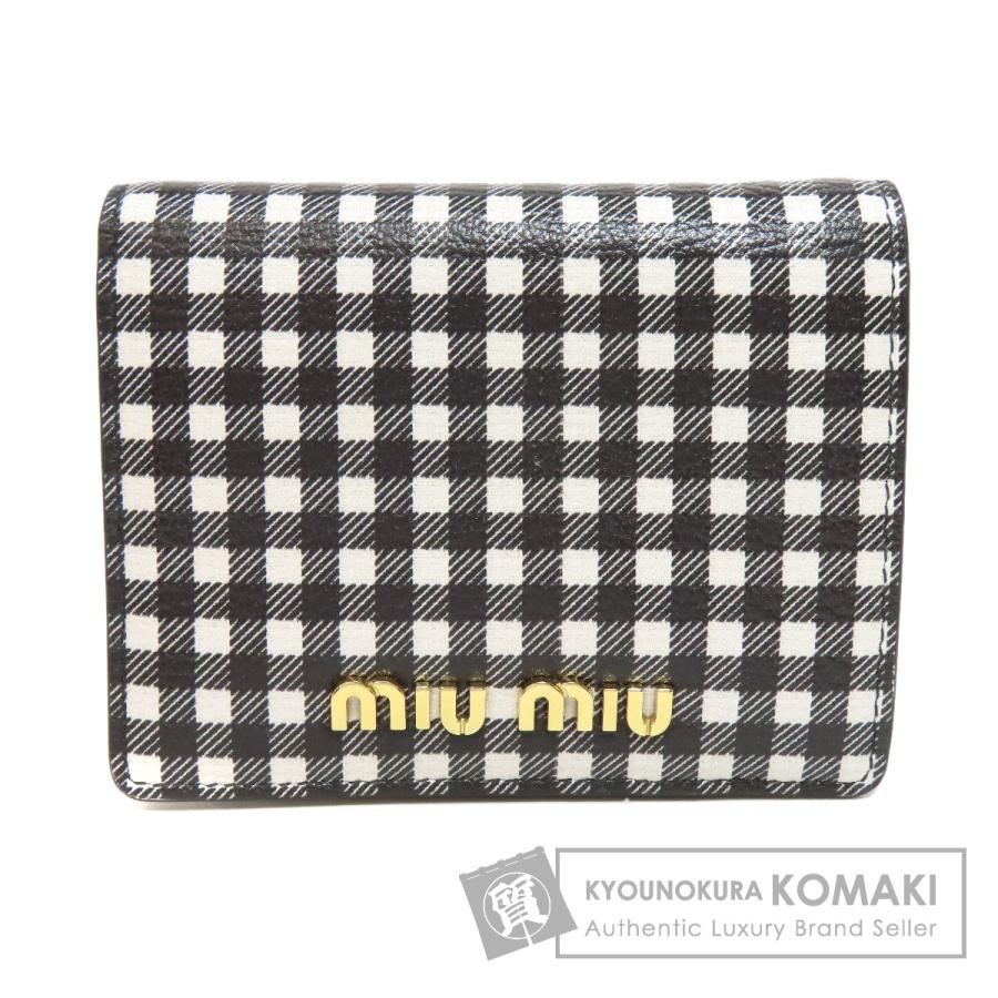 miu MIUMIU ミュウミュウ チェック柄 二つ折り財布(小銭入れ miu MIUMIU ミュウミュウ チェック柄 二つ折り財布(小銭入れ