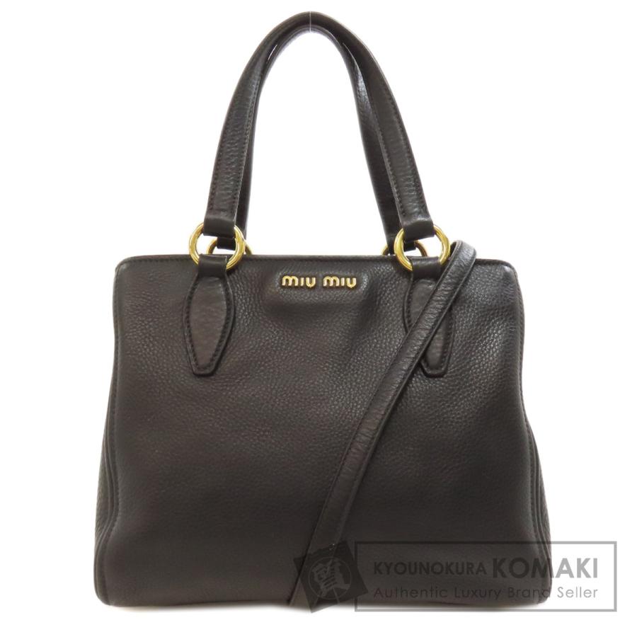 8/20 18時まで MIUMIU レザーハンドバッグ 2way miu miu（ミュウミュウ） 2WAY ハンドバッグ レザー レディース 中古