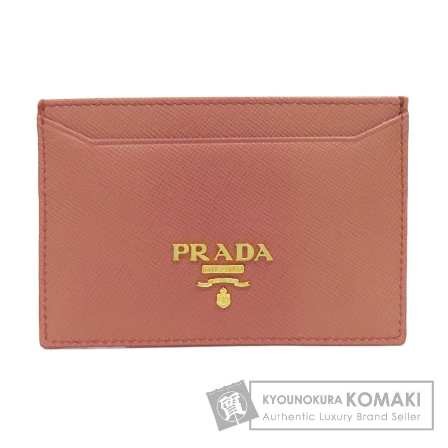 PRADA プラダ ロゴ カードケース サフィアーノ レディース 中古 PRADA プラダ ロゴ カードケース サフィアーノ レディース 中古