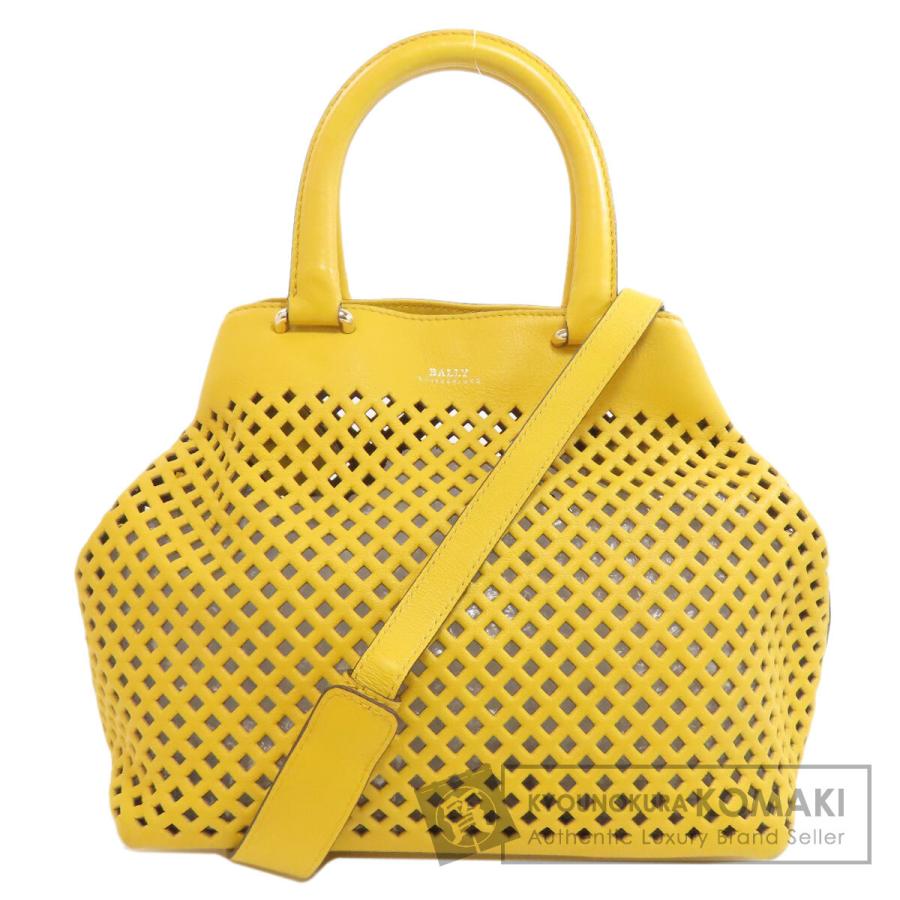 バリー BALLY  パンチング 2WAY  ハンドバッグ レザー レディース  中古 Bally（バリー） パンチング 2WAY ハンドバッグ レザー レディース