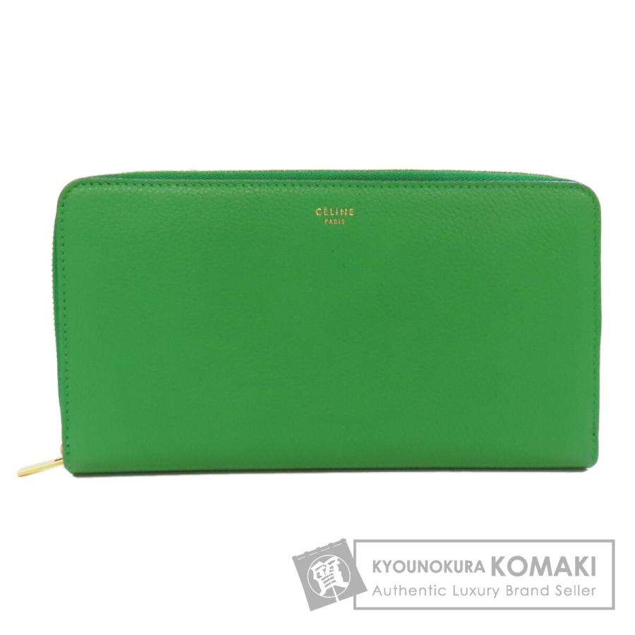 CELINE セリーヌ ロゴ 長財布（小銭入れあり） レザー レディース 中古  
