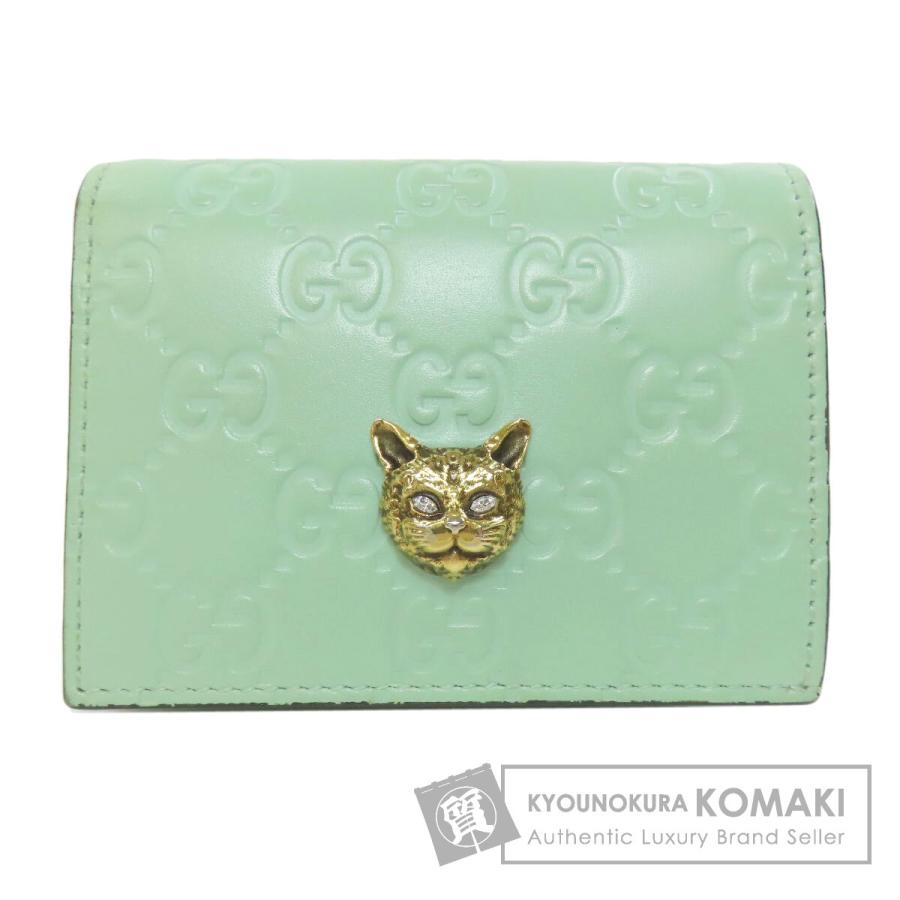 GUCCI（グッチ） 548057 GGシグネチャー シマ リネアキャット 二つ折り