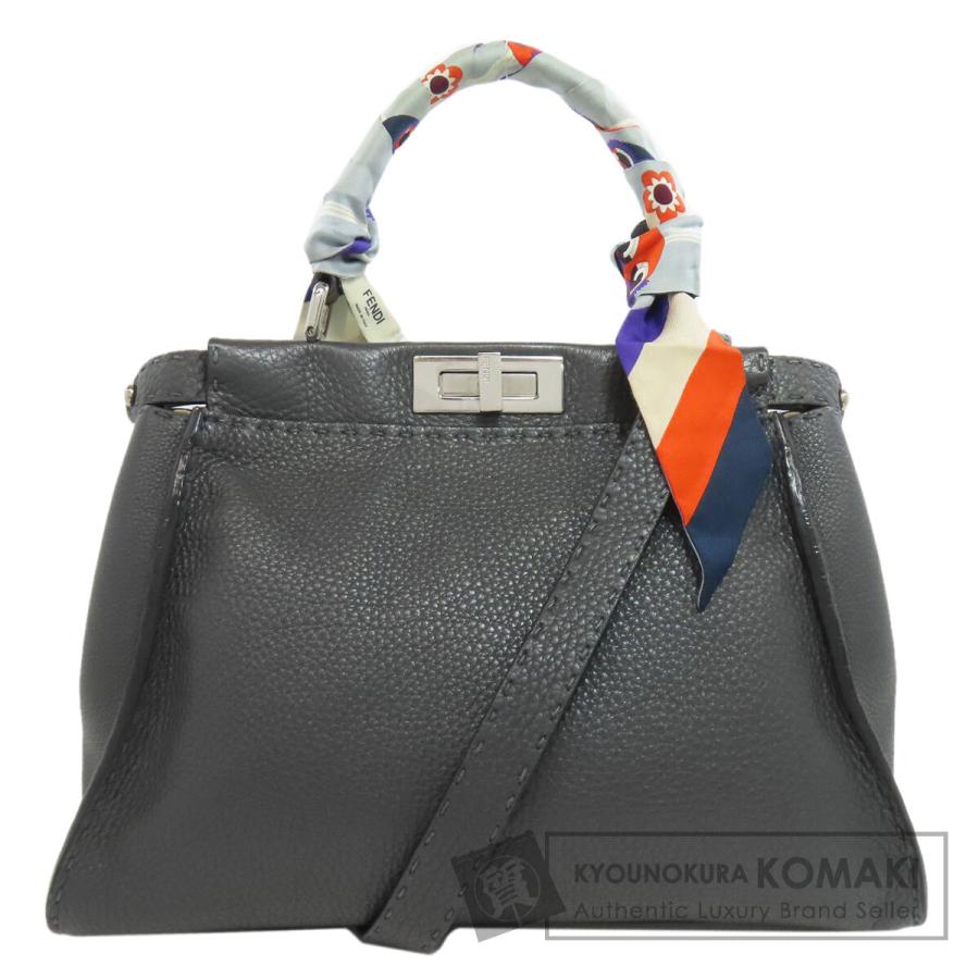 フェンディ FENDI ハンドバッグ セレリア ピーカブー レギュラー 2WAY ショルダーバッグ グレー FENDI（フェンディ） ピーカブー セレリア 2WAY ハンドバッグ カーフ