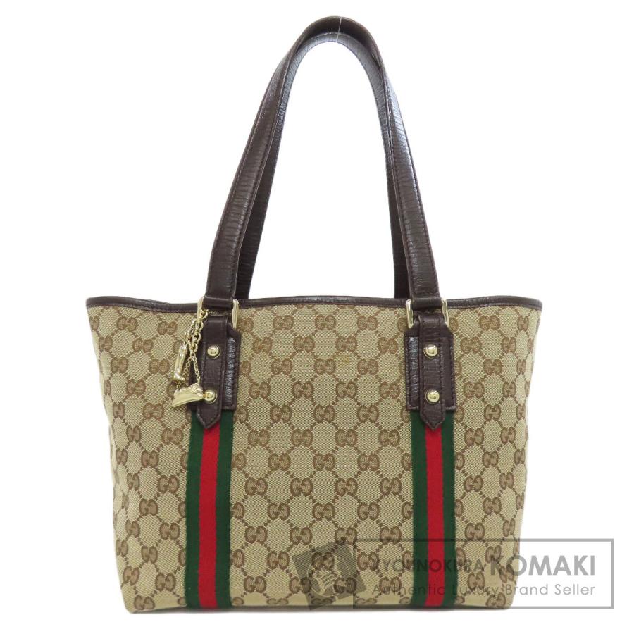 ★SALE【5pa0286】グッチ トートバッグ GGキャンバス/シェリーライン 137396 キャンバス ブラウン ゴールド金具【中古】レディース GUCCI（グッチ） 137396 GG シェリーライン トートバッグ キャンバス