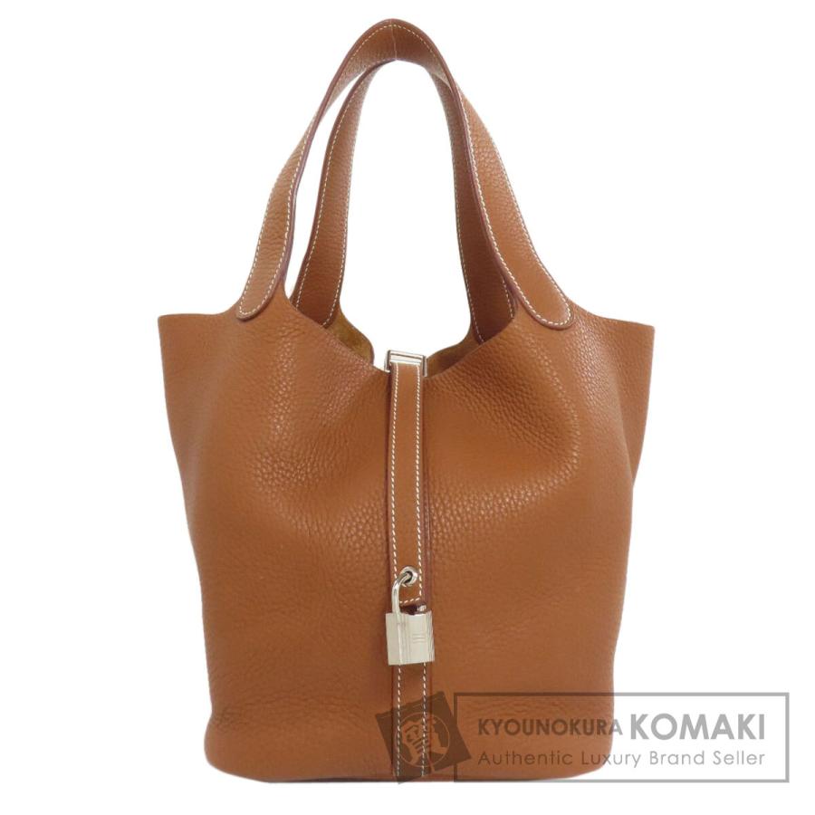 エルメス HERMES  ピコタンロックMM ゴールド シルバー金具  ハンドバッグ トリヨン 中古 HERMES（エルメス） ピコタンロックMM ゴールド シルバー金具