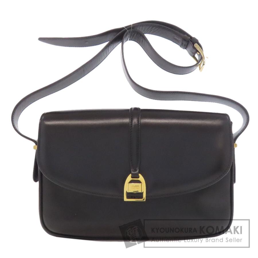 CELINE セリーヌ ロゴ ショルダーバッグ レザー レディース 中古  