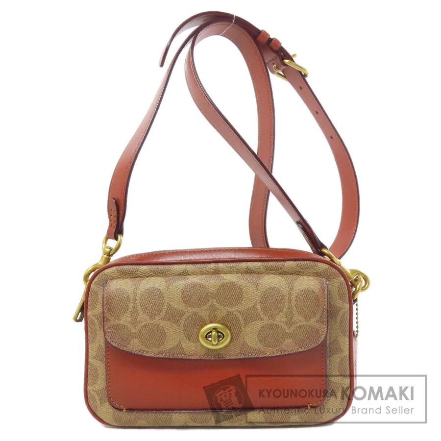 コーチ COACH C0694  シグネチャー  ショルダーバッグ PVC レディース  中古 COACH（コーチ） C0694 シグネチャー ショルダーバッグ PVC レディース