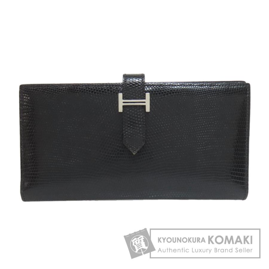 エルメス HERMES  ベアンスフレ シルバー金具  長財布（小銭入れあり） リザード 中古 HERMES（エルメス） ベアンスフレ シルバー金具 長財布（小銭入れあり