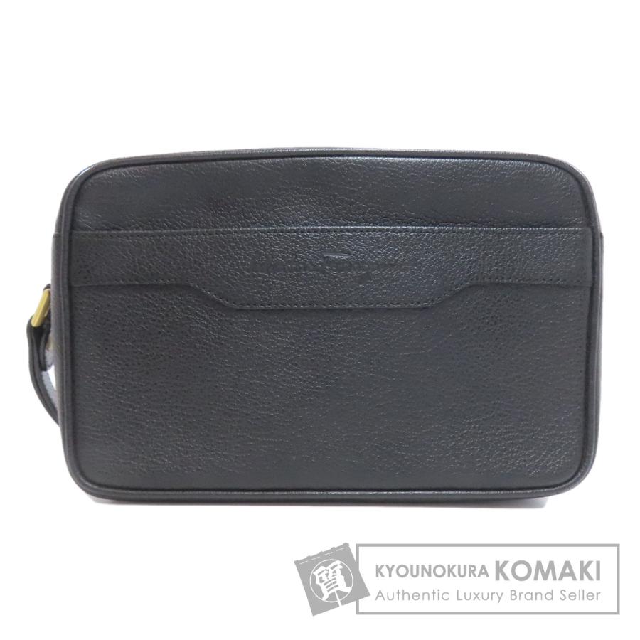 サルヴァトーレフェラガモ Salvatore Ferragamo  ロゴ  セカンドバッグ レザー レディース  中古 Salvatore Ferragamo サルヴァトーレフェラガモ ロゴ セカンドバッグ