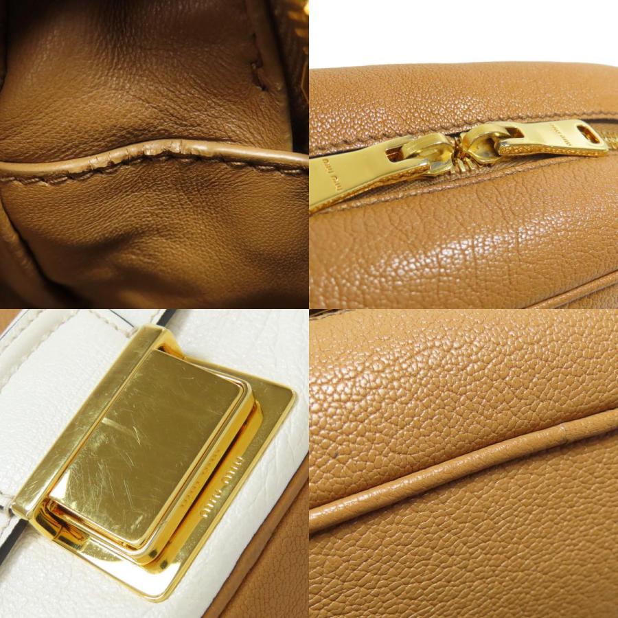 MIUMIU ミュウミュウ ロゴ ショルダーバッグ レザー レディース [中古] miu miu（ミュウミュウ） ロゴ ショルダーバッグ レザー レディース