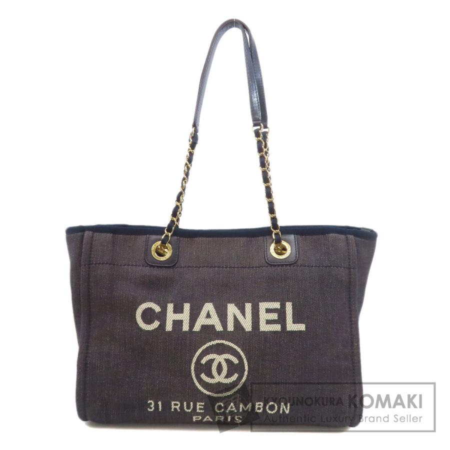 シャネル CHANEL  ドーヴィル ゴールド金具  トートバッグ デニム レディース  中古 CHANEL（シャネル） ドーヴィル ゴールド金具 トートバッグ デニム