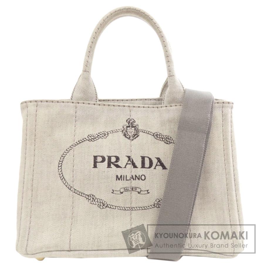 プラダ PRADA  カナパミニ 2WAY  ハンドバッグ デニム レディース  中古 PRADA（プラダ） カナパミニ 2WAY ハンドバッグ デニム レディース