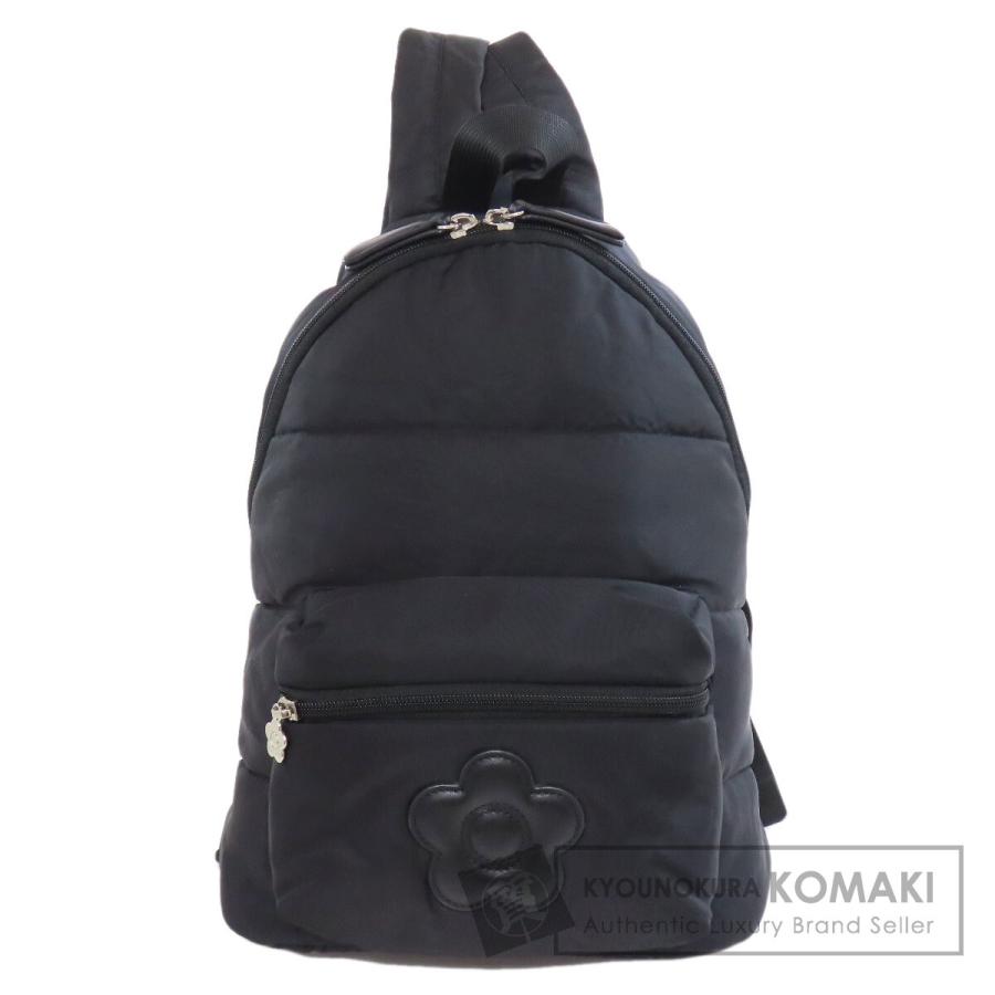 MARY QUANT リュック新品タグ無し オールブラックシンプルロゴ リュックL（バックパック/リュック
