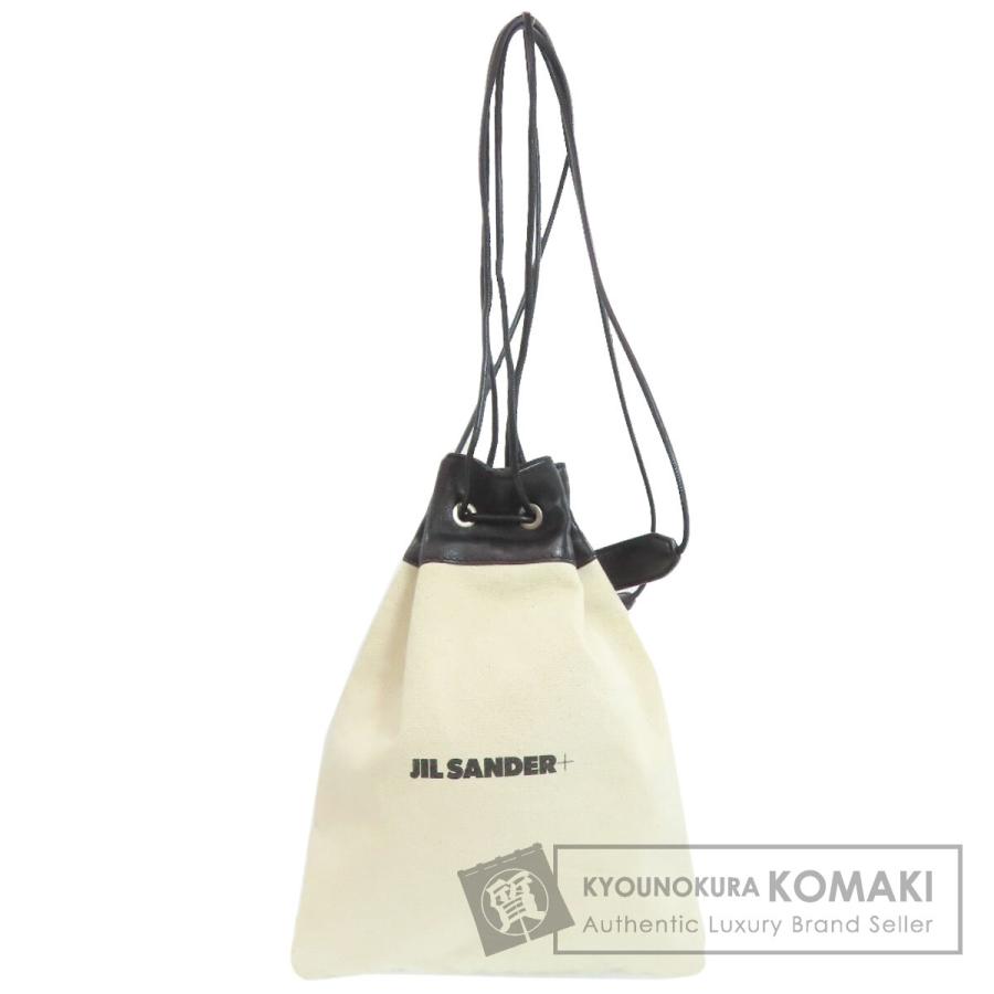 ジル・サンダー Jil Sander  ロゴ  ショルダーバッグ キャンバス レディース  中古 Jil Sander ジル・サンダー ロゴ ショルダーバッグ キャンバス