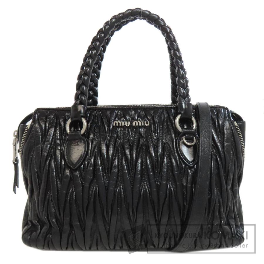 ミュウミュウ MIUMIU 　  マテラッセ 2WAY  ハンドバッグ カーフ レディース  中古 miu miu（ミュウミュウ） マテラッセ 2WAY ハンドバッグ カーフ